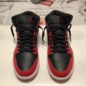 Jordan Men’s Red and Black High-Top Sneakers